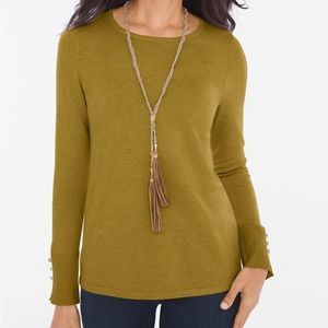 Chico's Button- Detail Pullover